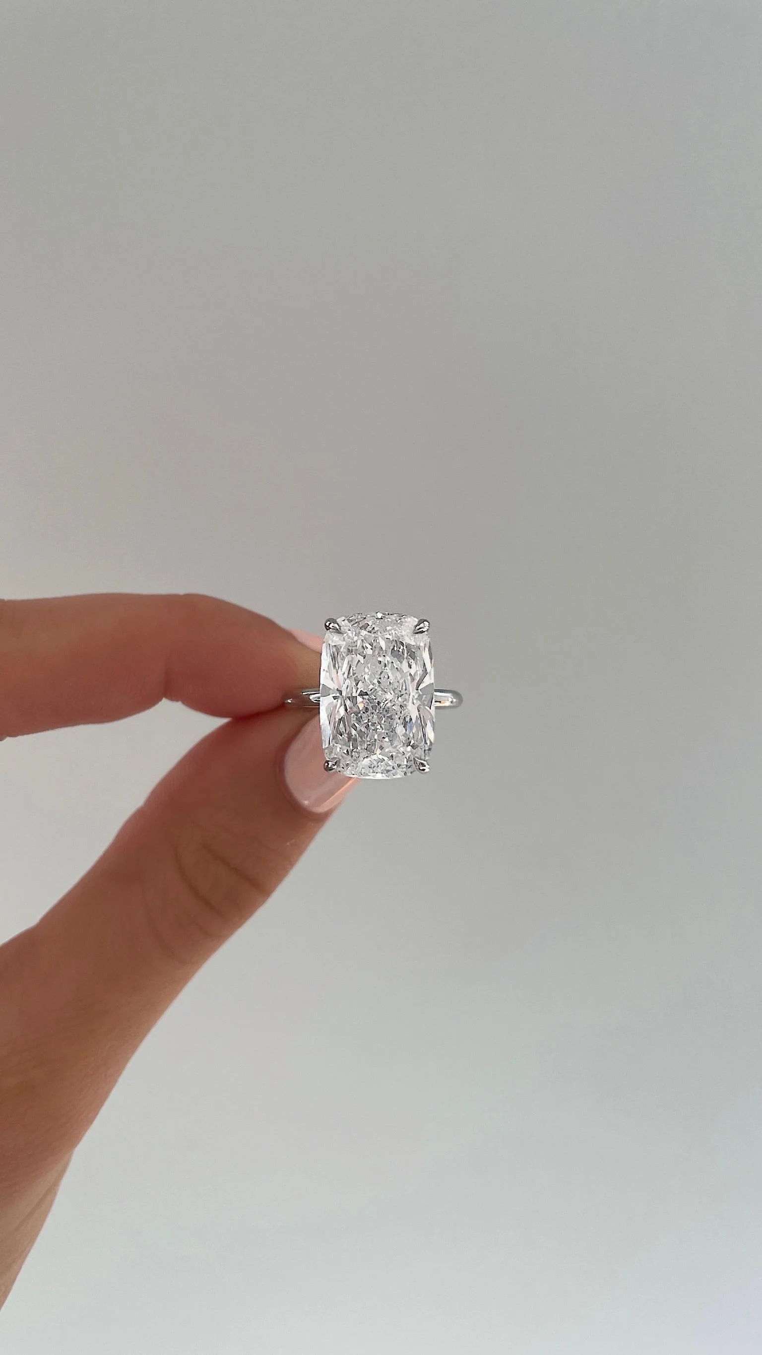 10.01 Cushion Natural Diamond in Cloud Solitaire - Image 6