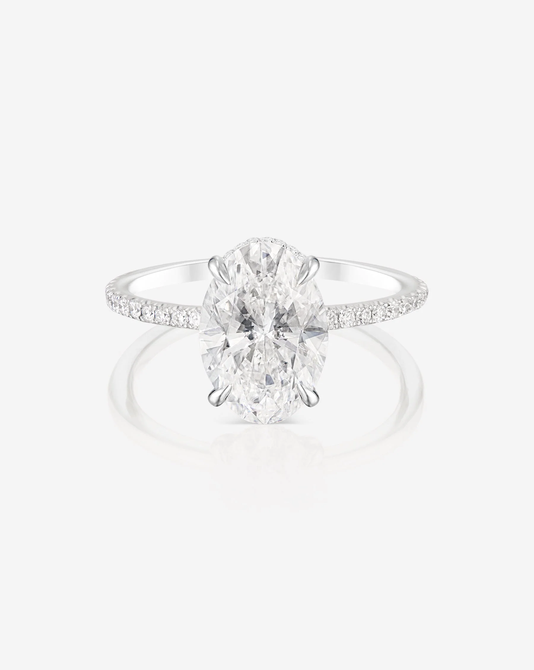 3.39 Oval Lab Diamond in Whisper Thin® with Pavé