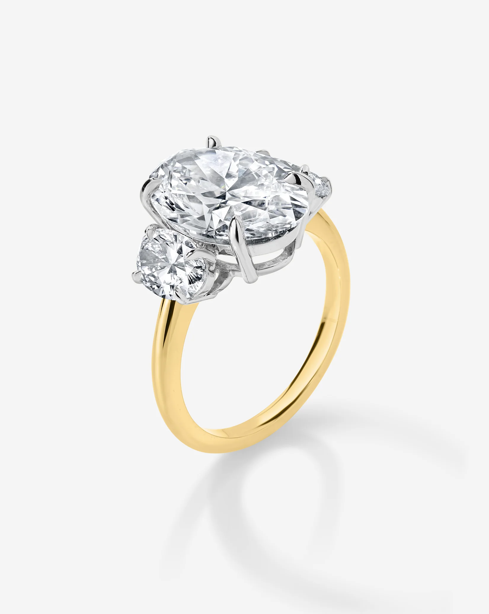 4.00 Oval Lab Diamond in Whisper Thin® Three Stone with Ovals - Image 2