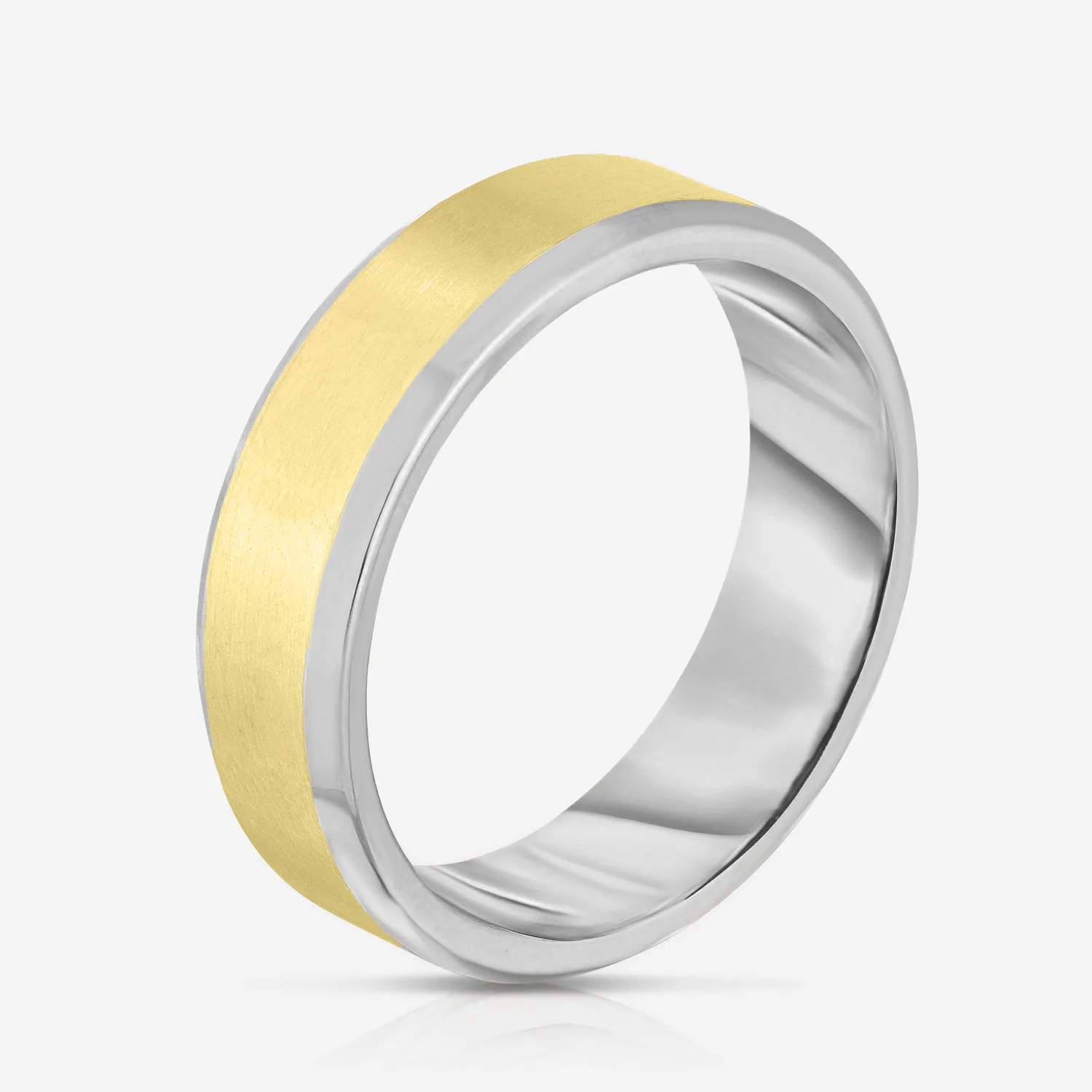 4 mm Contrast + Beveled Wedding Band - Image 12