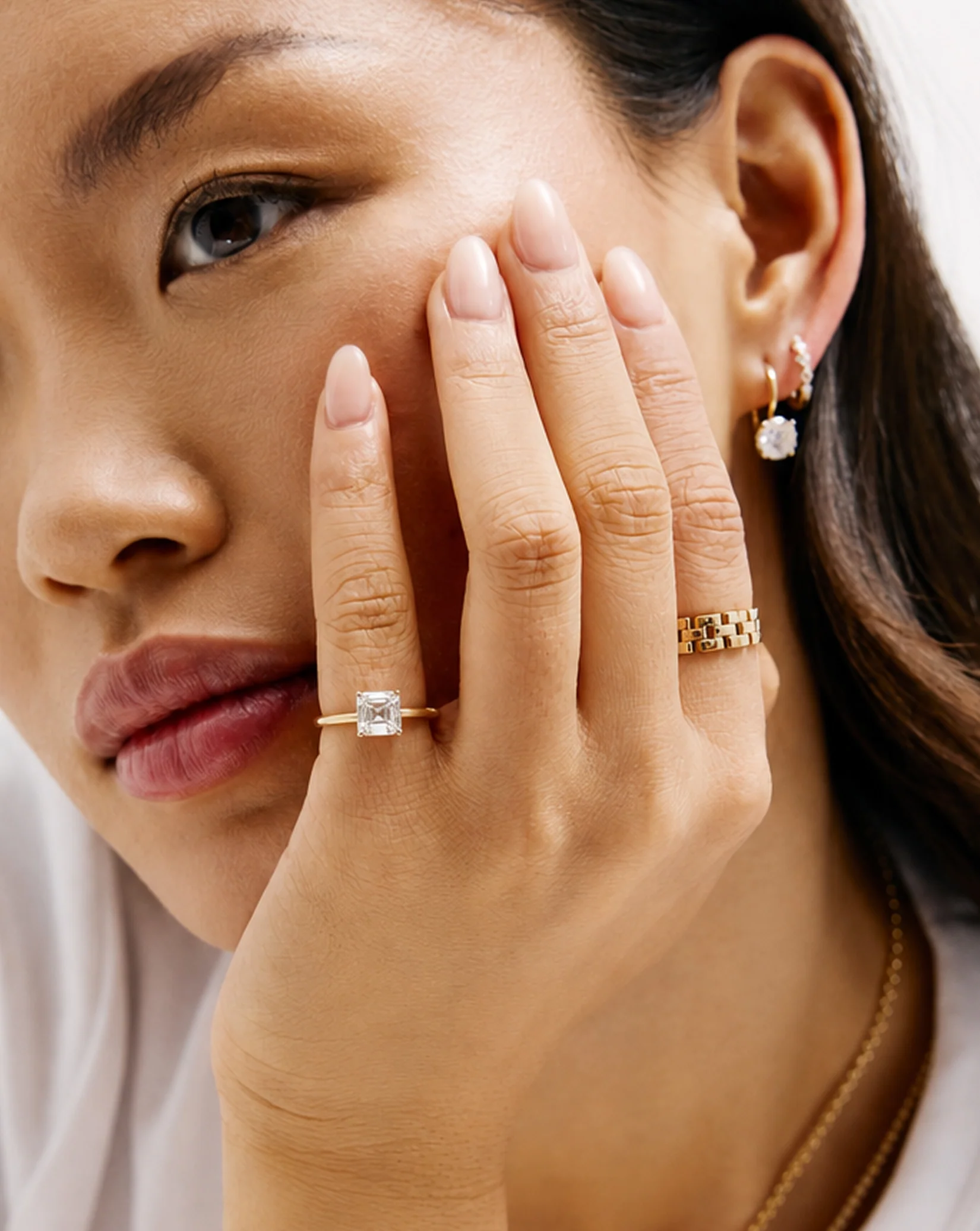 Asscher Lab Diamond Pinky Ring - Image 2