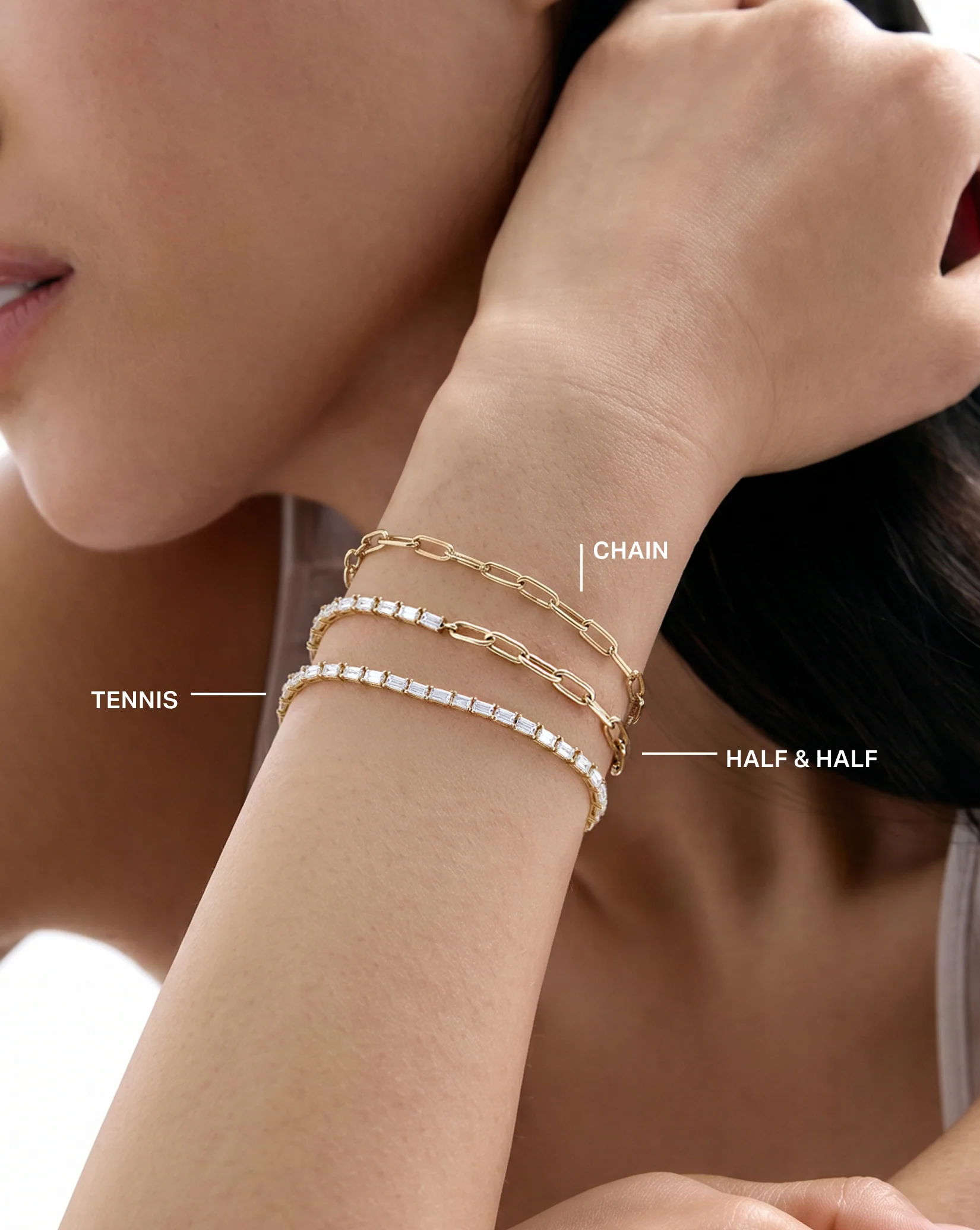 Baguette Lab Diamond Tennis Chain Bracelet - Image 3