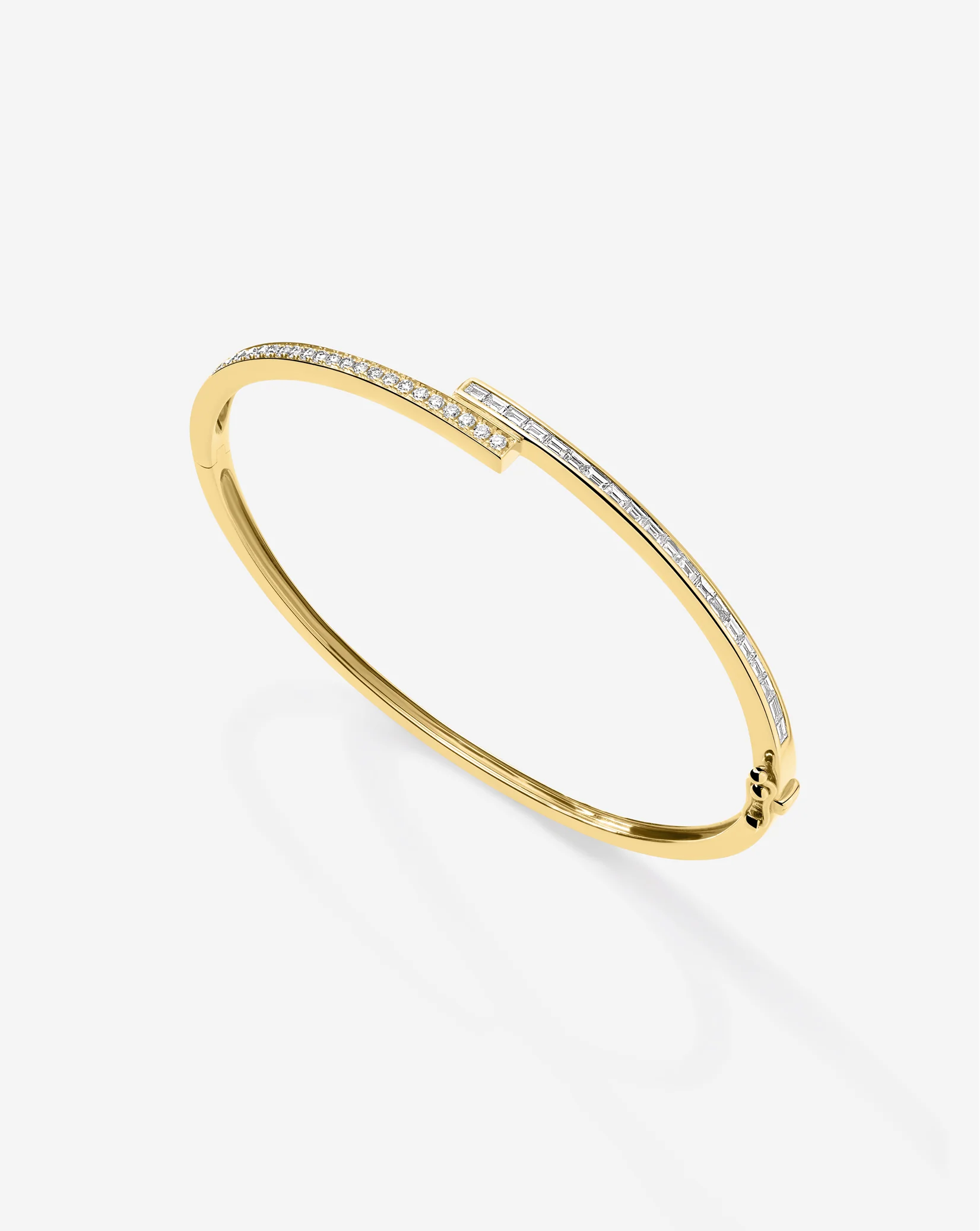 Baguette + Round Diamond Wrap Bangle - Image 5