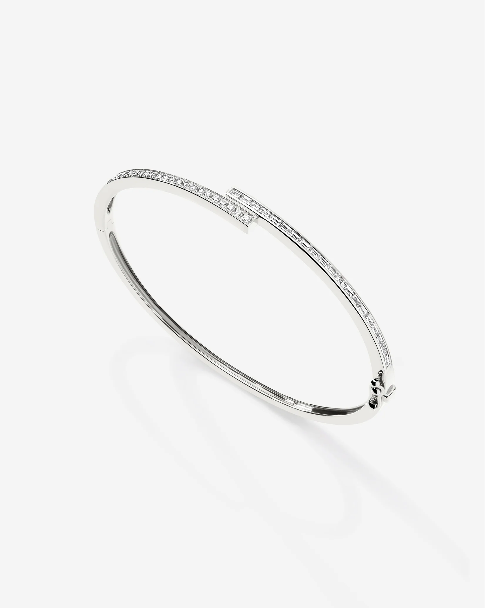 Baguette + Round Diamond Wrap Bangle - Image 7