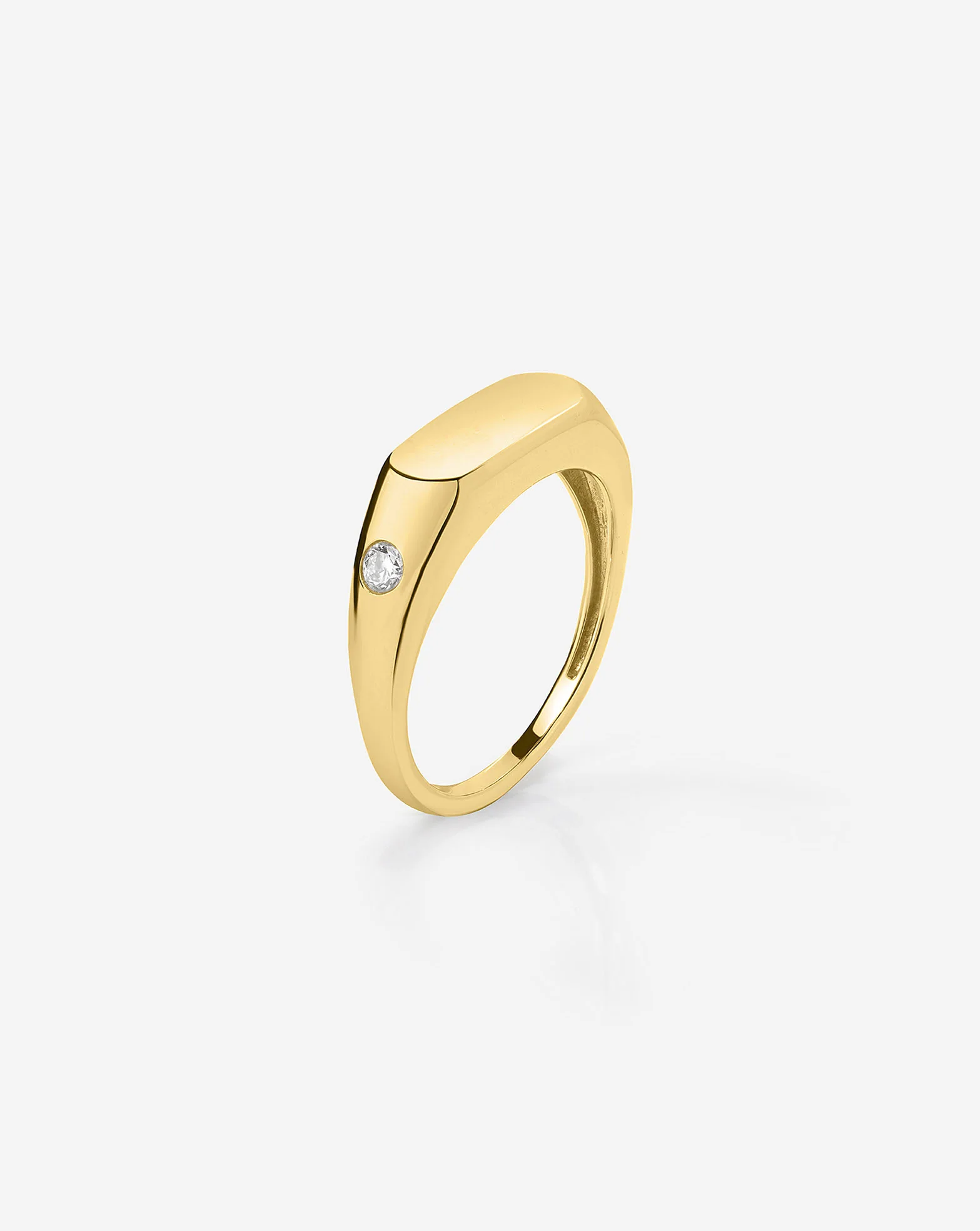 Duo Diamond Signet Ring - Image 6