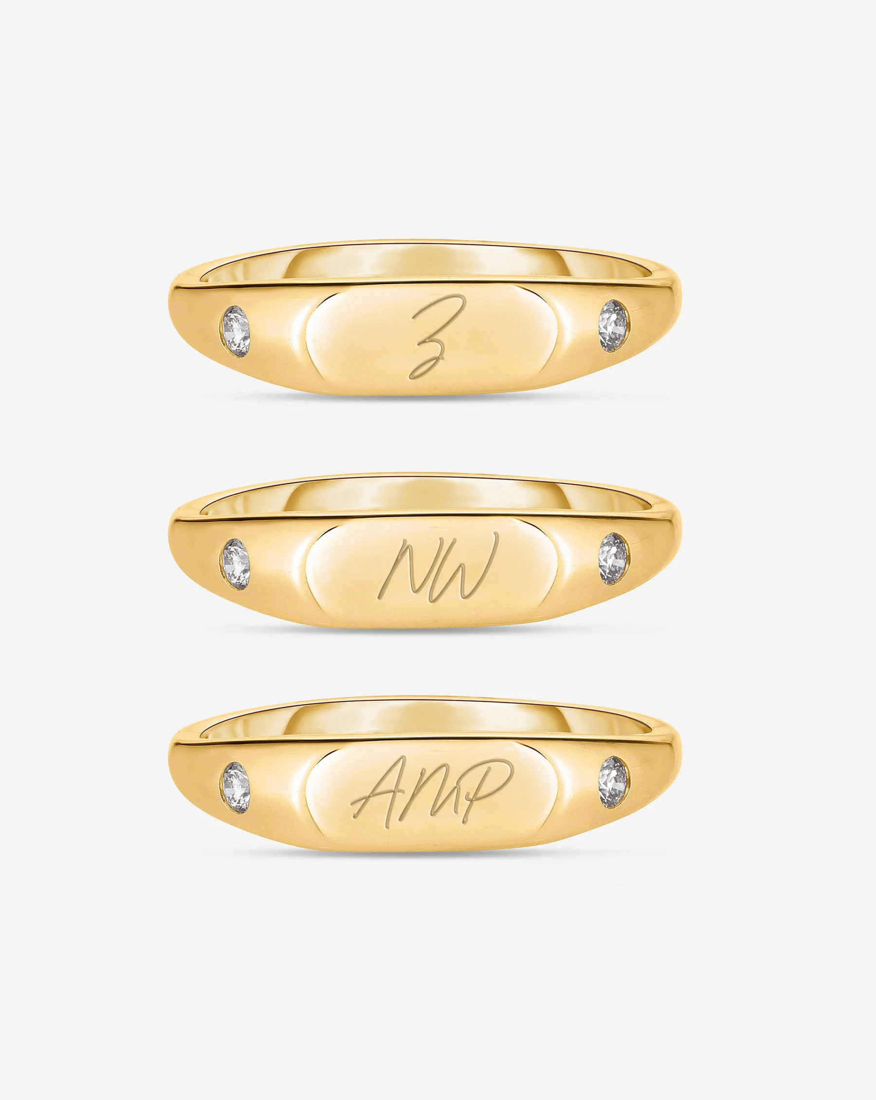 Duo Diamond Signet Ring - Image 8