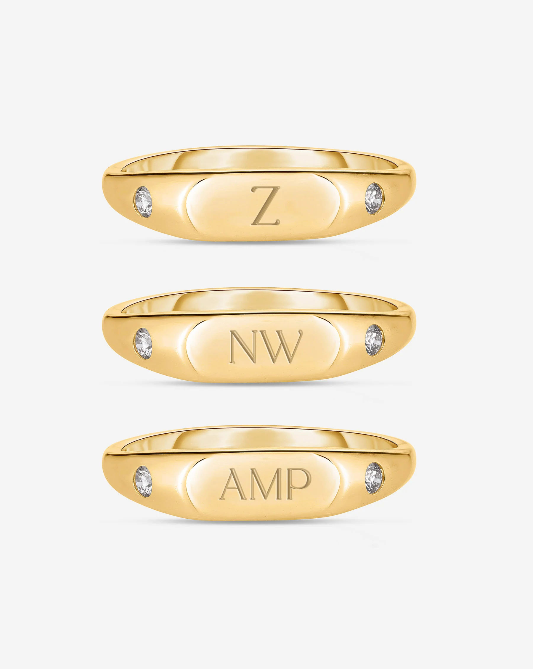 Duo Diamond Signet Ring - Image 9