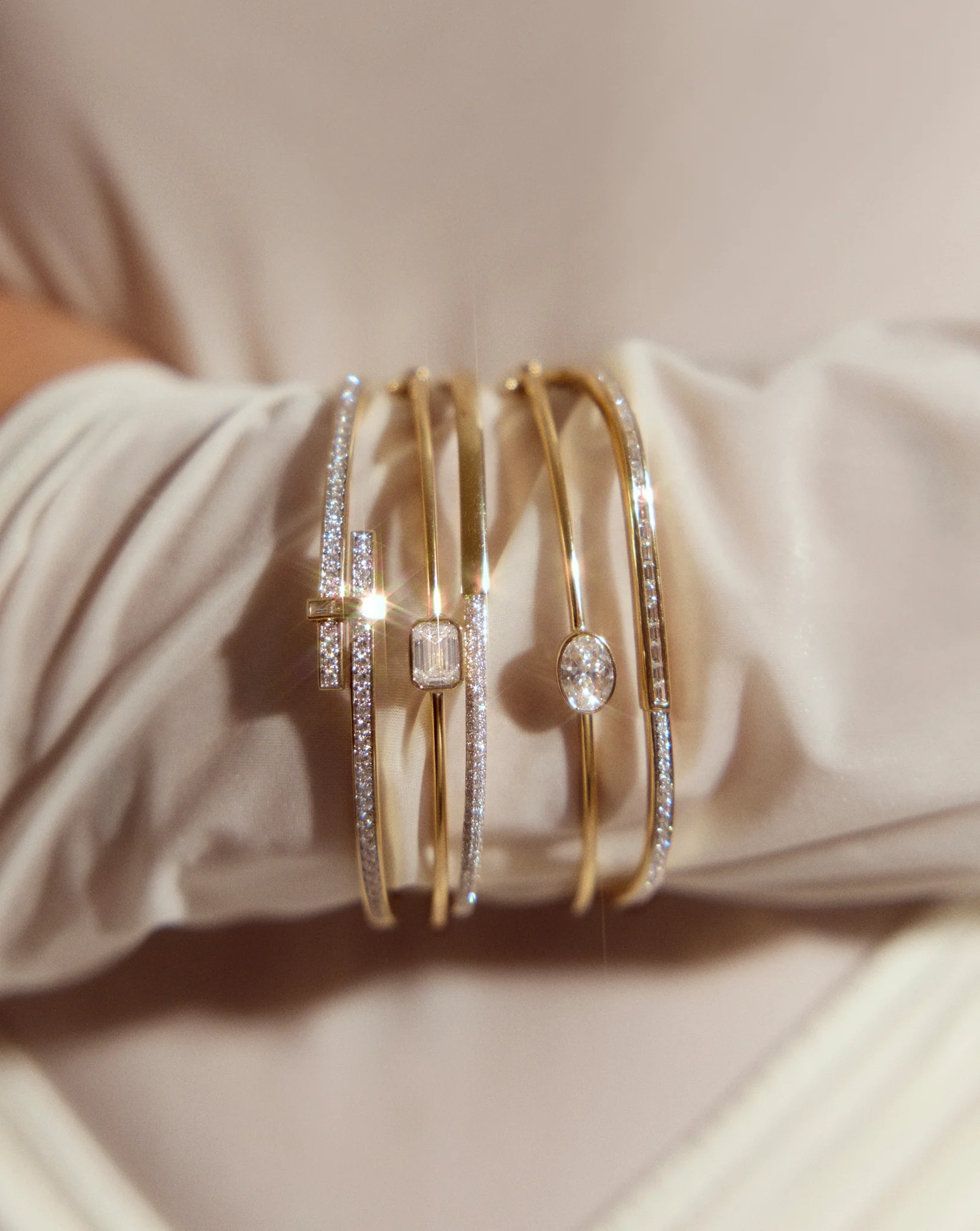 Emerald Lab Diamond Bangle - Image 3
