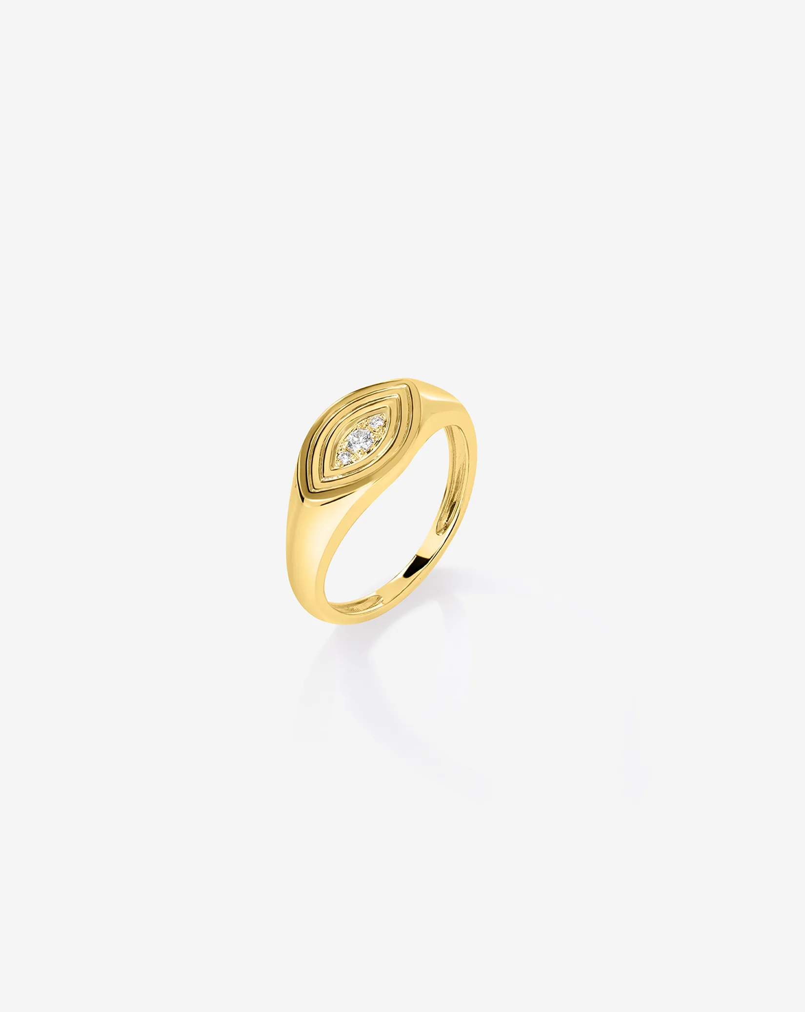 Diamond Evil Eye Signet Ring - Image 4