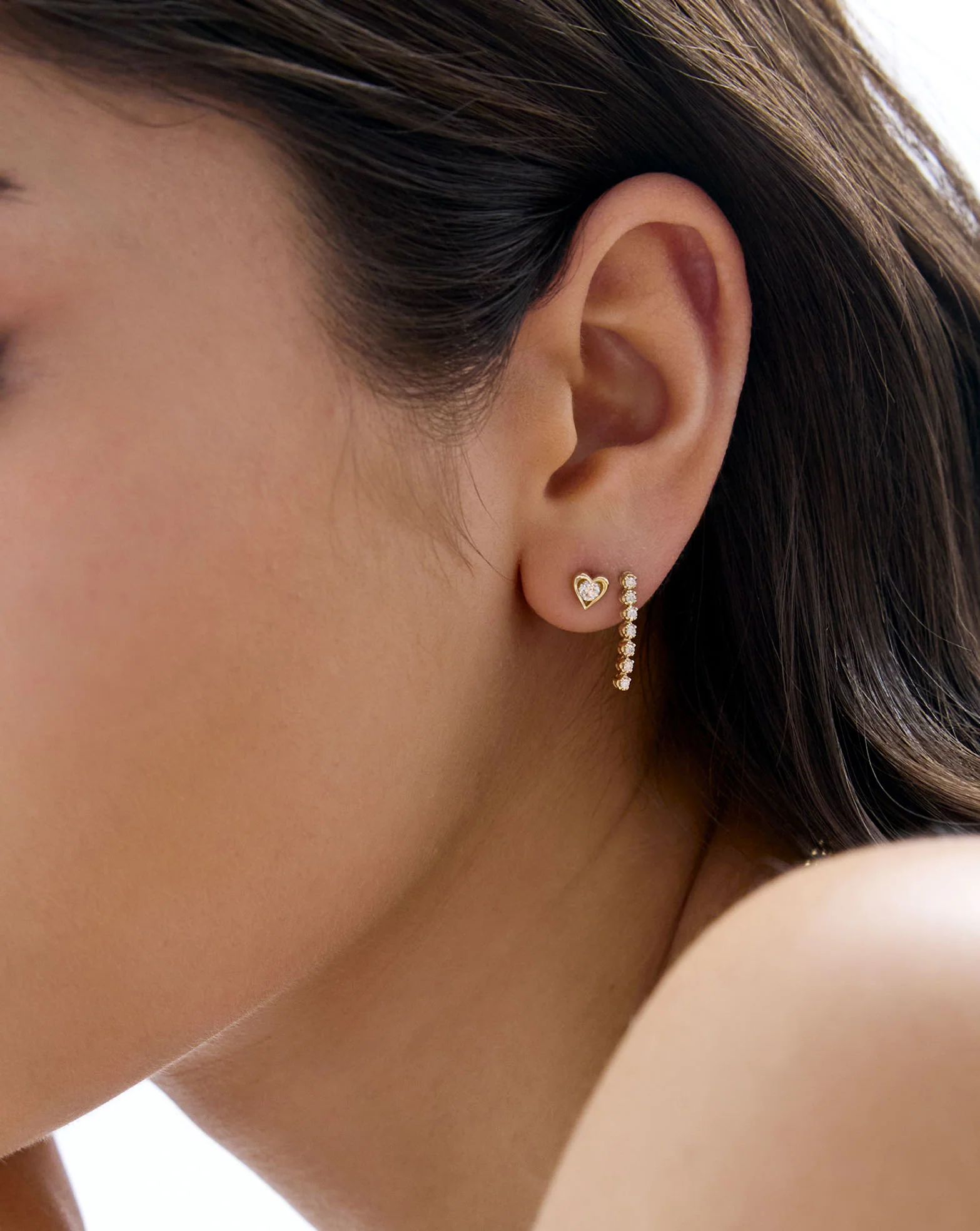 Framed Lab Diamond Heart Studs - Image 3