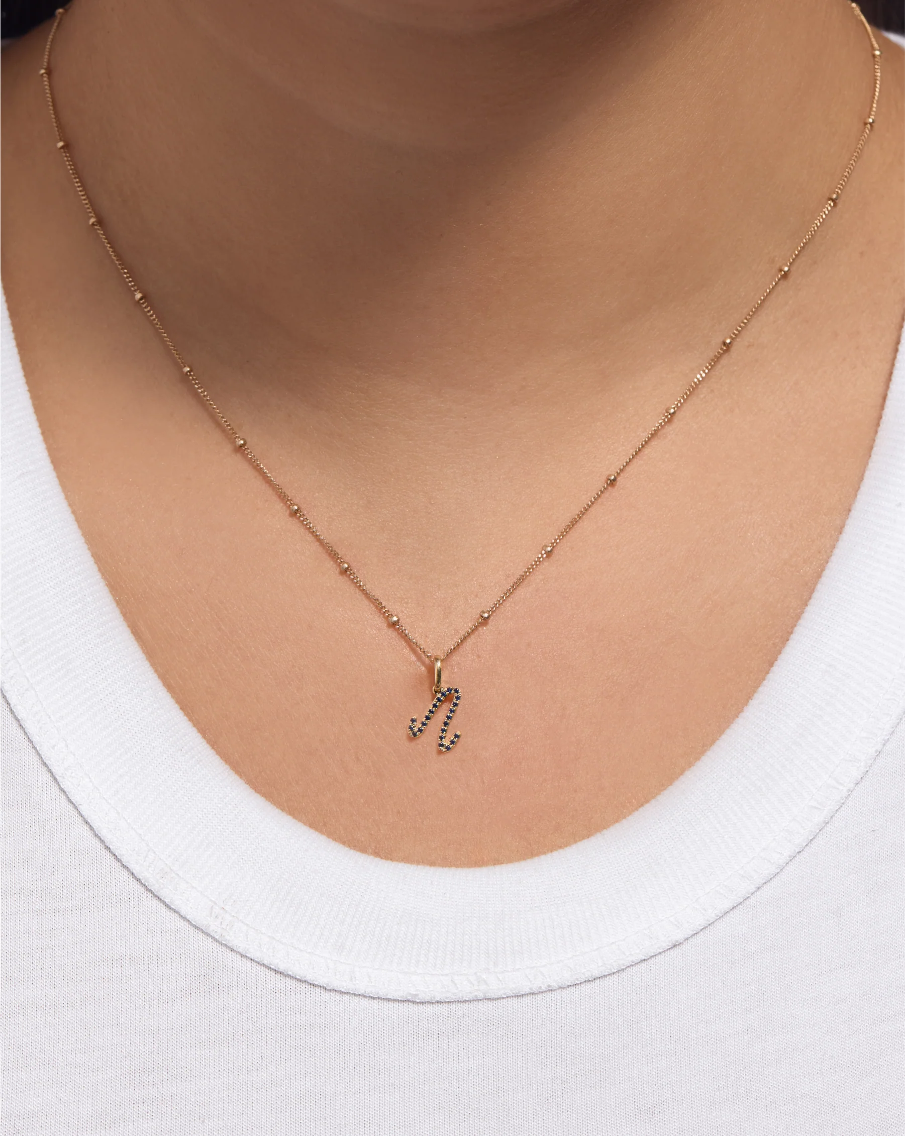 Gemstone Script Initial Pendant - Image 8
