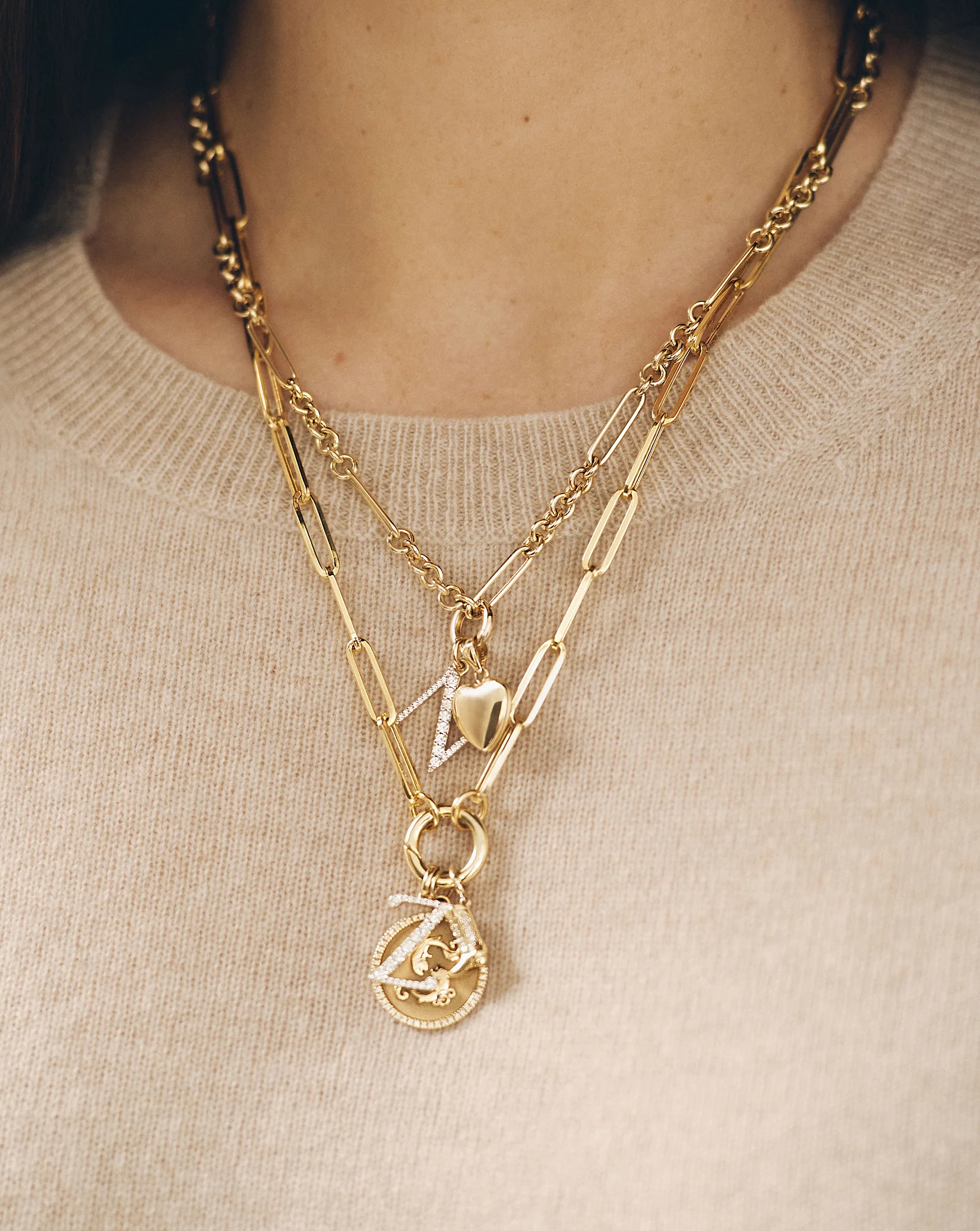 Large Diamond Initial Pendant - Image 7