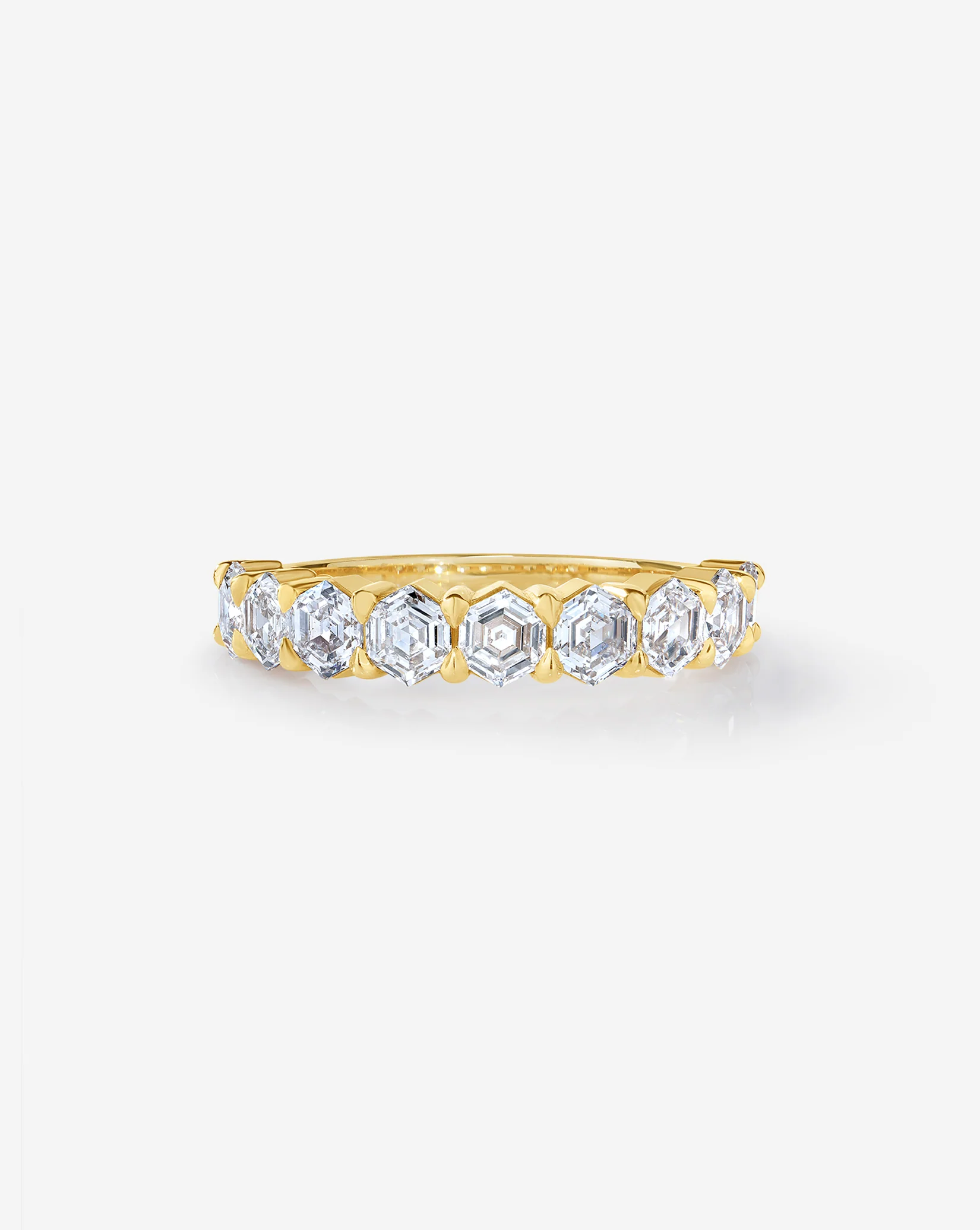 Hexagon Lab Diamond Wedding Band