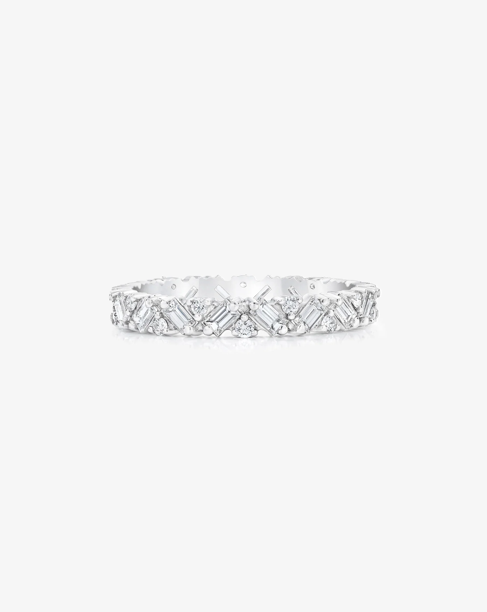 Lab Diamond Baguette Cluster Eternity Band