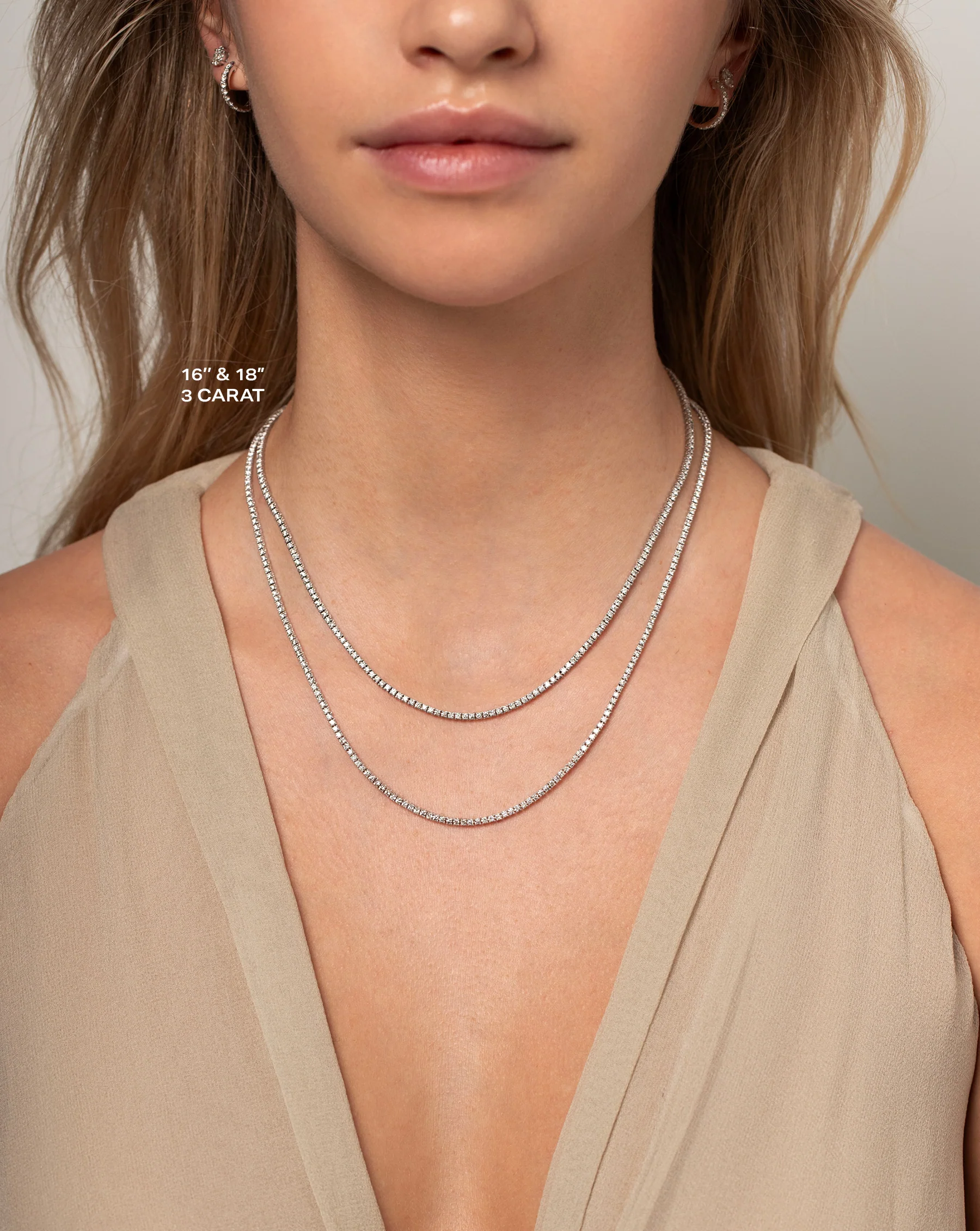 Classic Lab Diamond Tennis Necklace - Image 10