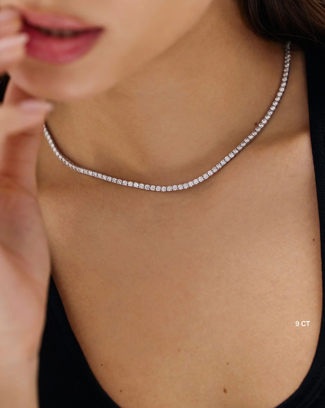 Classic Lab Diamond Tennis Necklace - Image 5