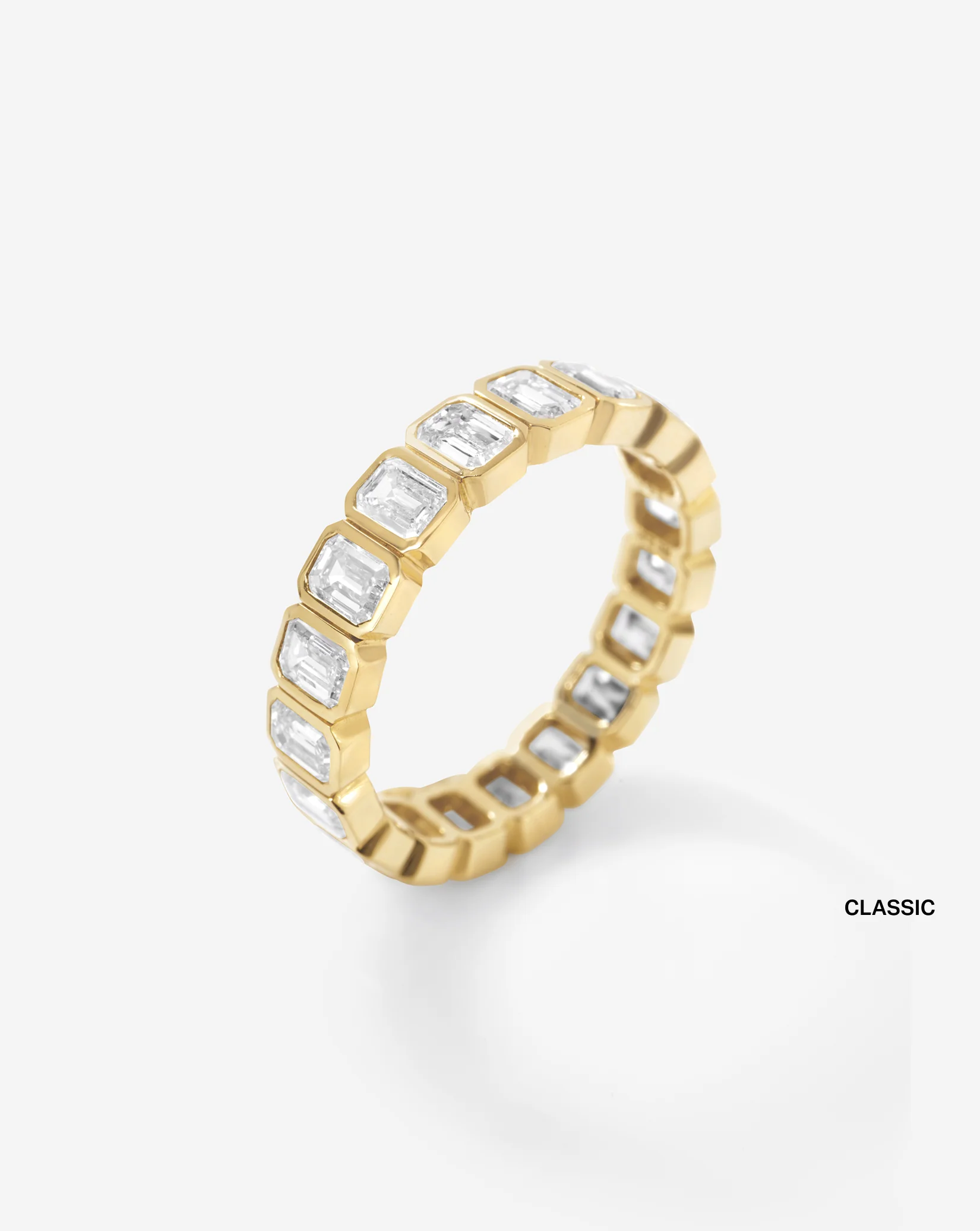 Lab Diamond Emerald Bezel Eternity Band - Image 14