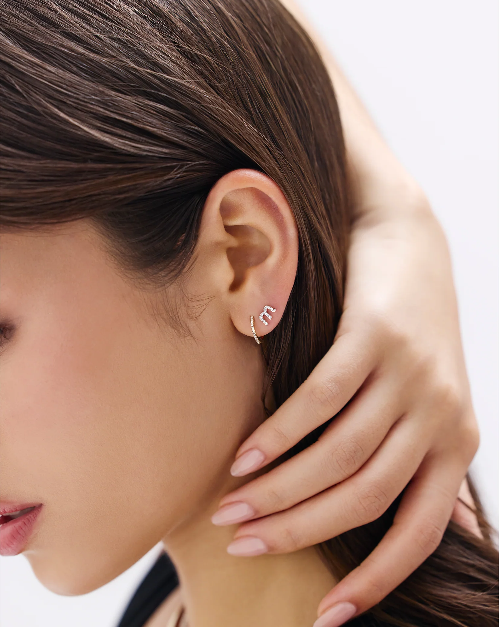 Mini Initial Pavé Stud - Image 4