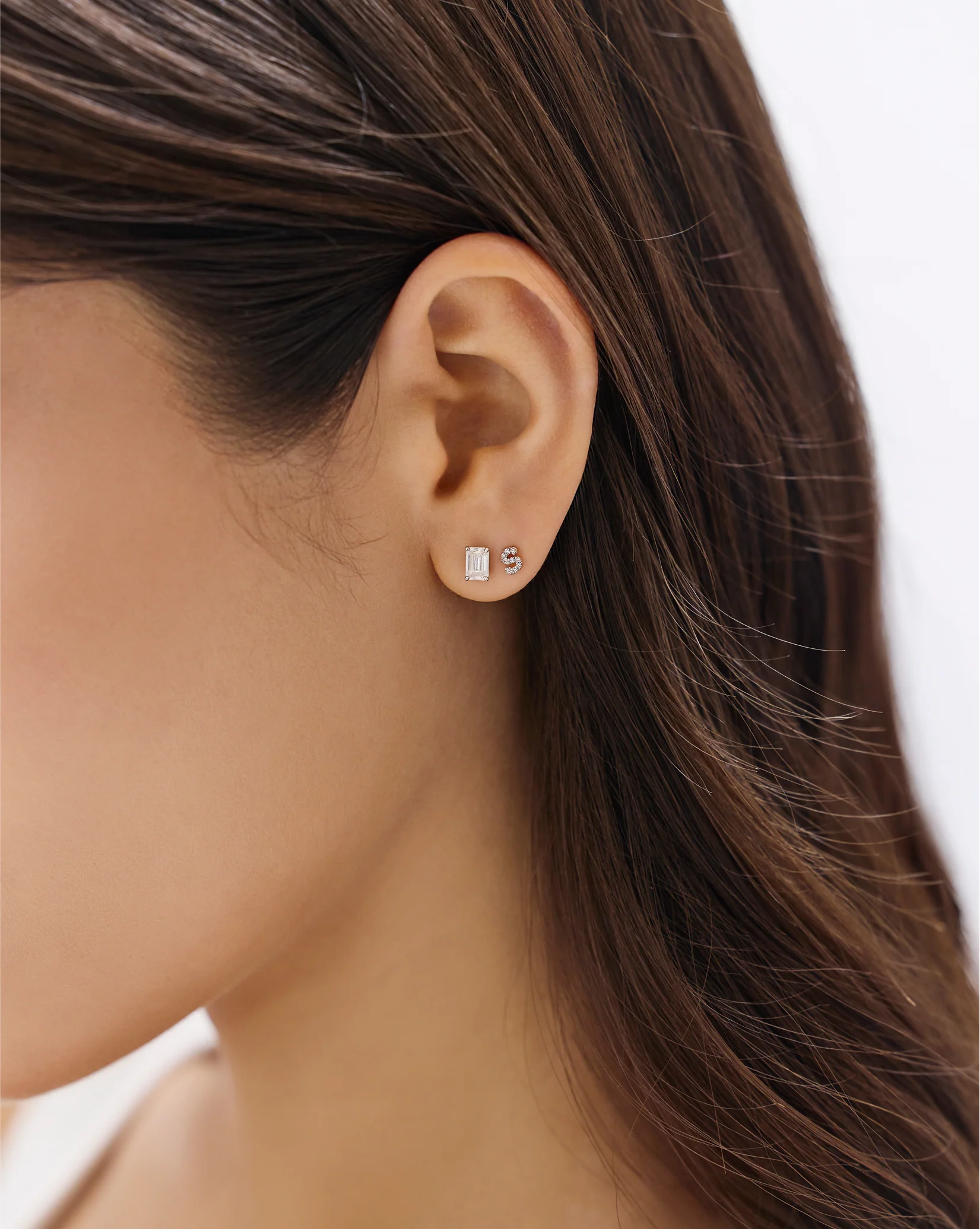 Mini Initial Pavé Stud - Image 5