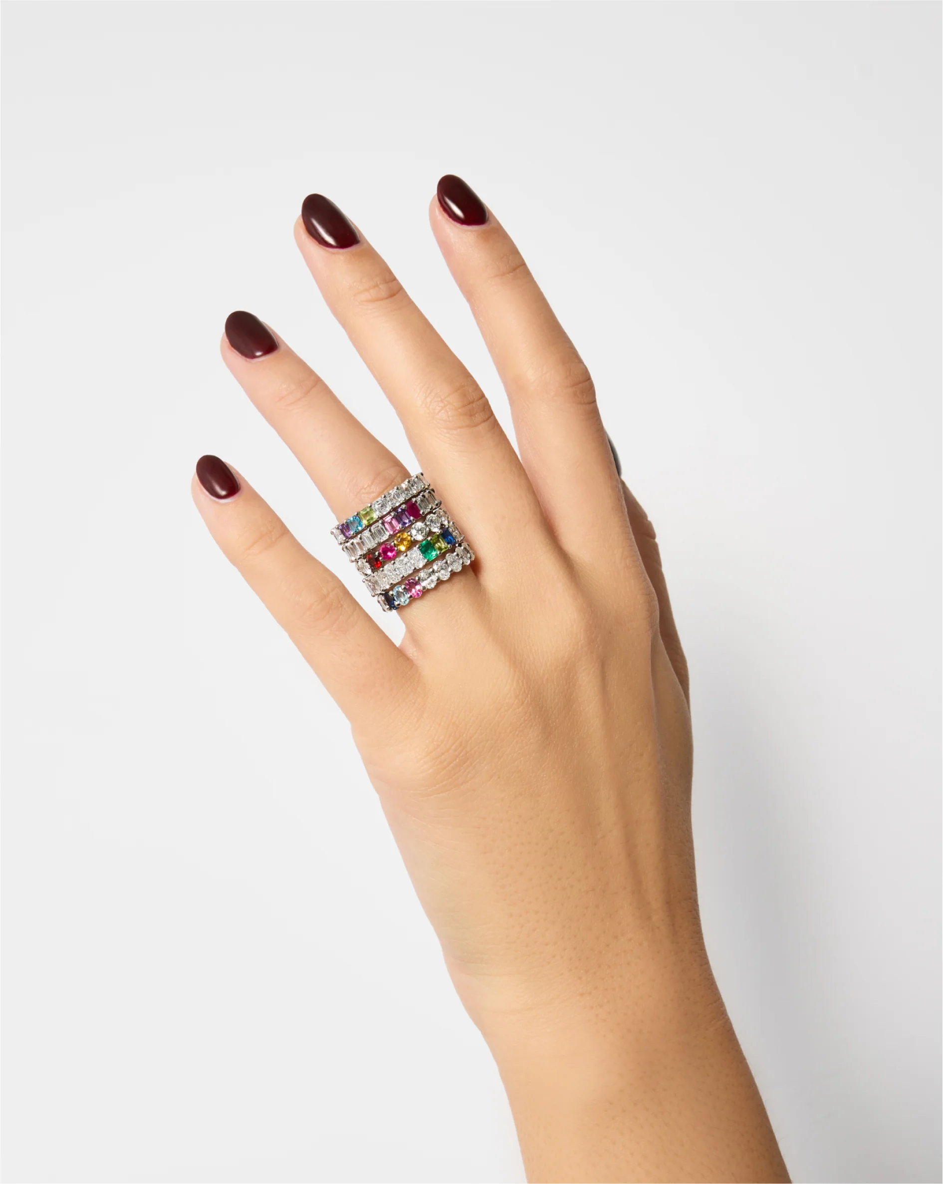 Oval Lab Diamond and Birthstone Eternity Band - Image 11