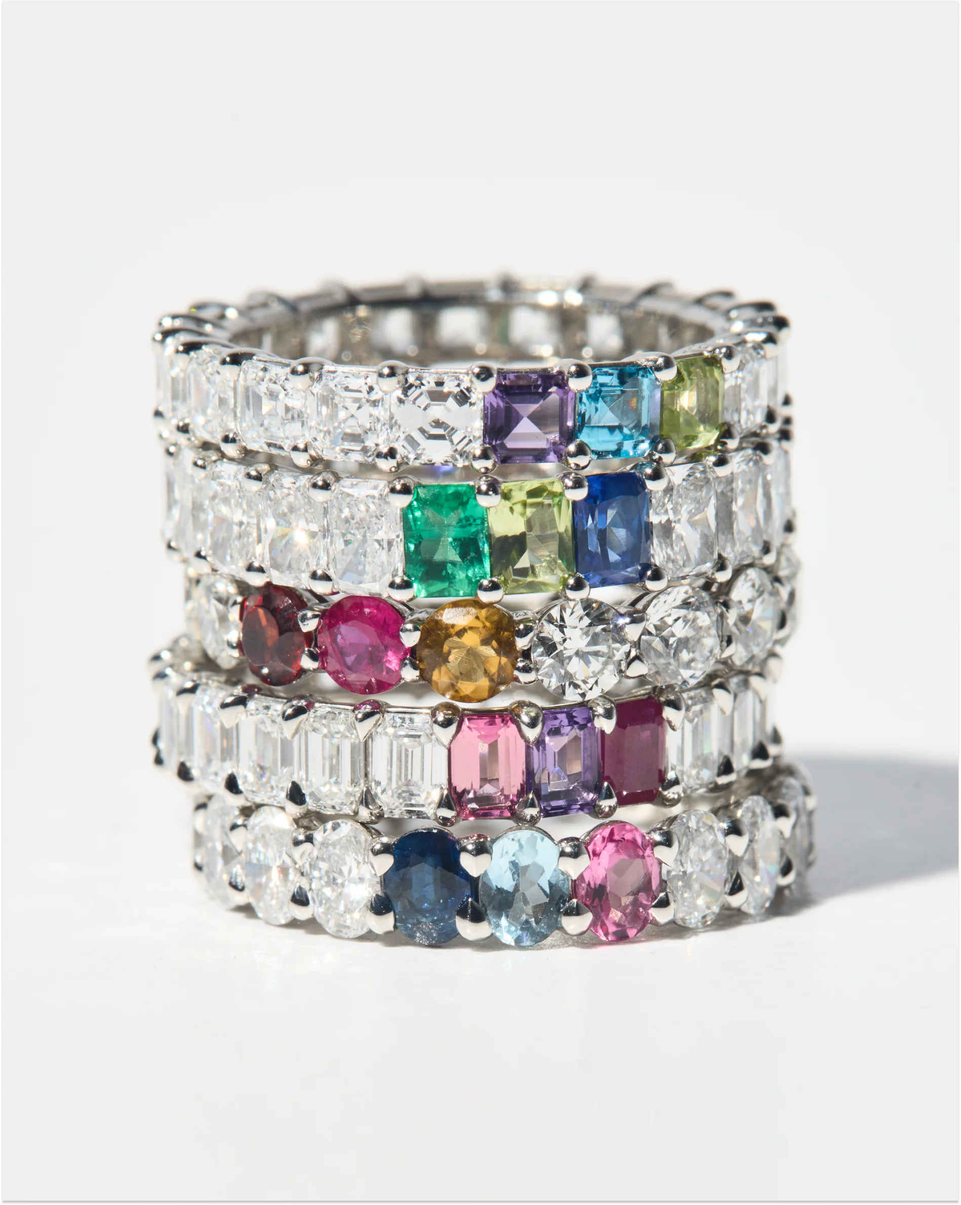 Oval Lab Diamond and Birthstone Eternity Band - Image 12