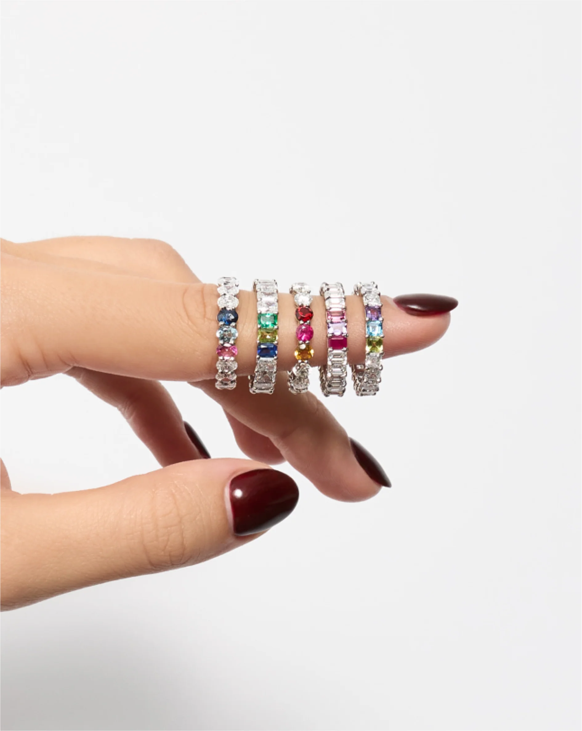 Radiant Diamond and Birthstone Eternity Band - Image 12