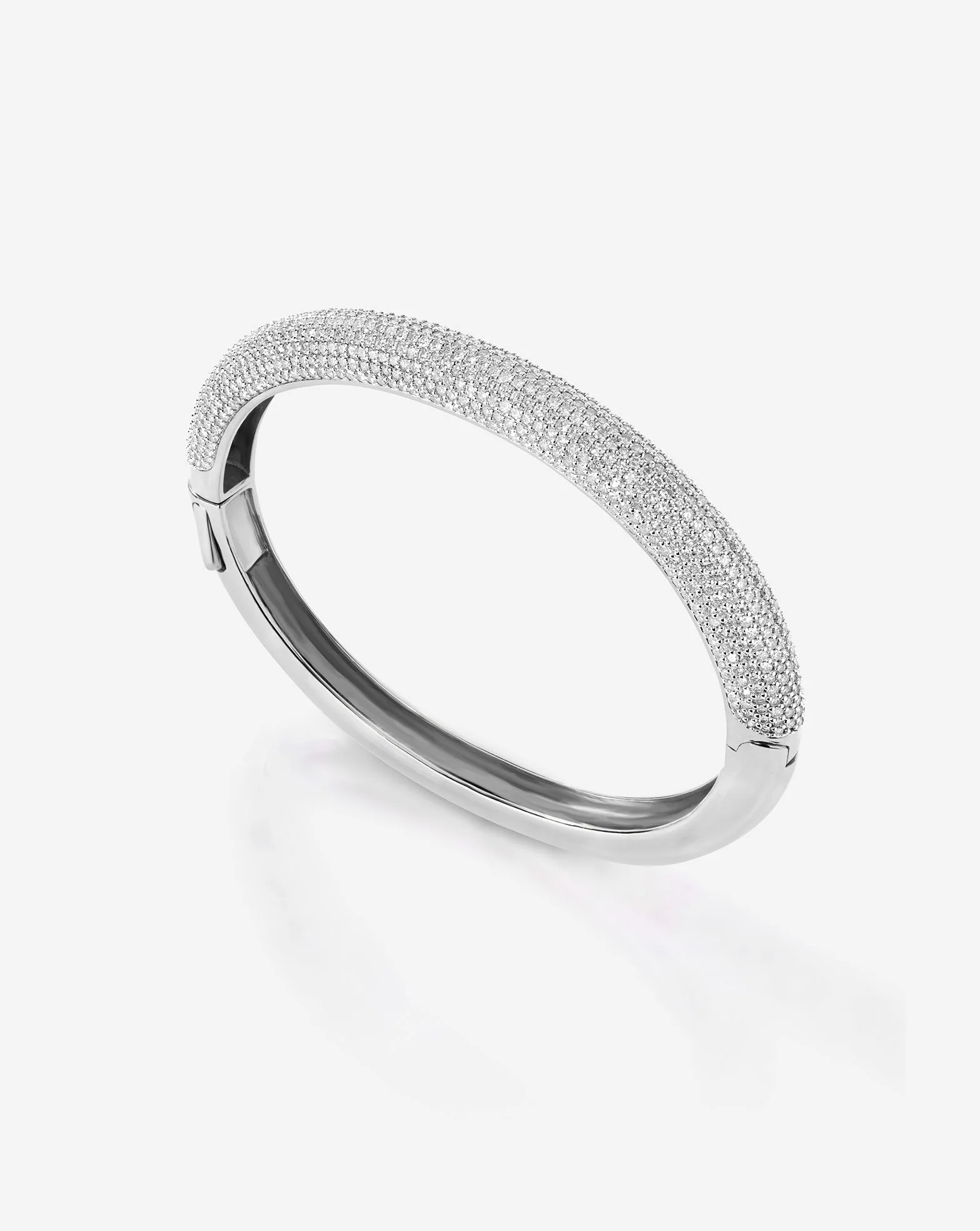 Pavé Diamond Stackable Gold Cloud Bangle - Image 14