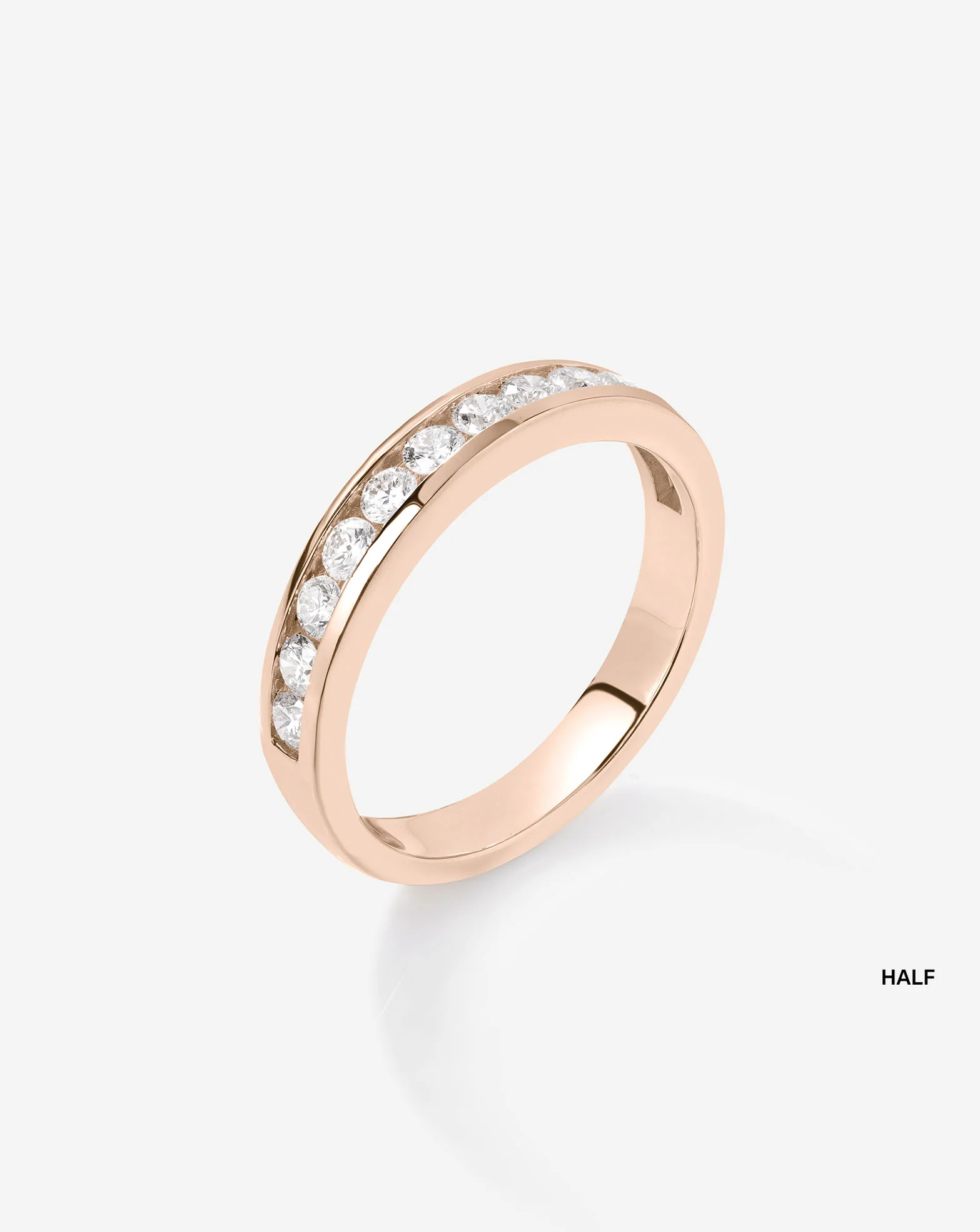 Round Lab Diamond Channel Set Half Band - Image 10
