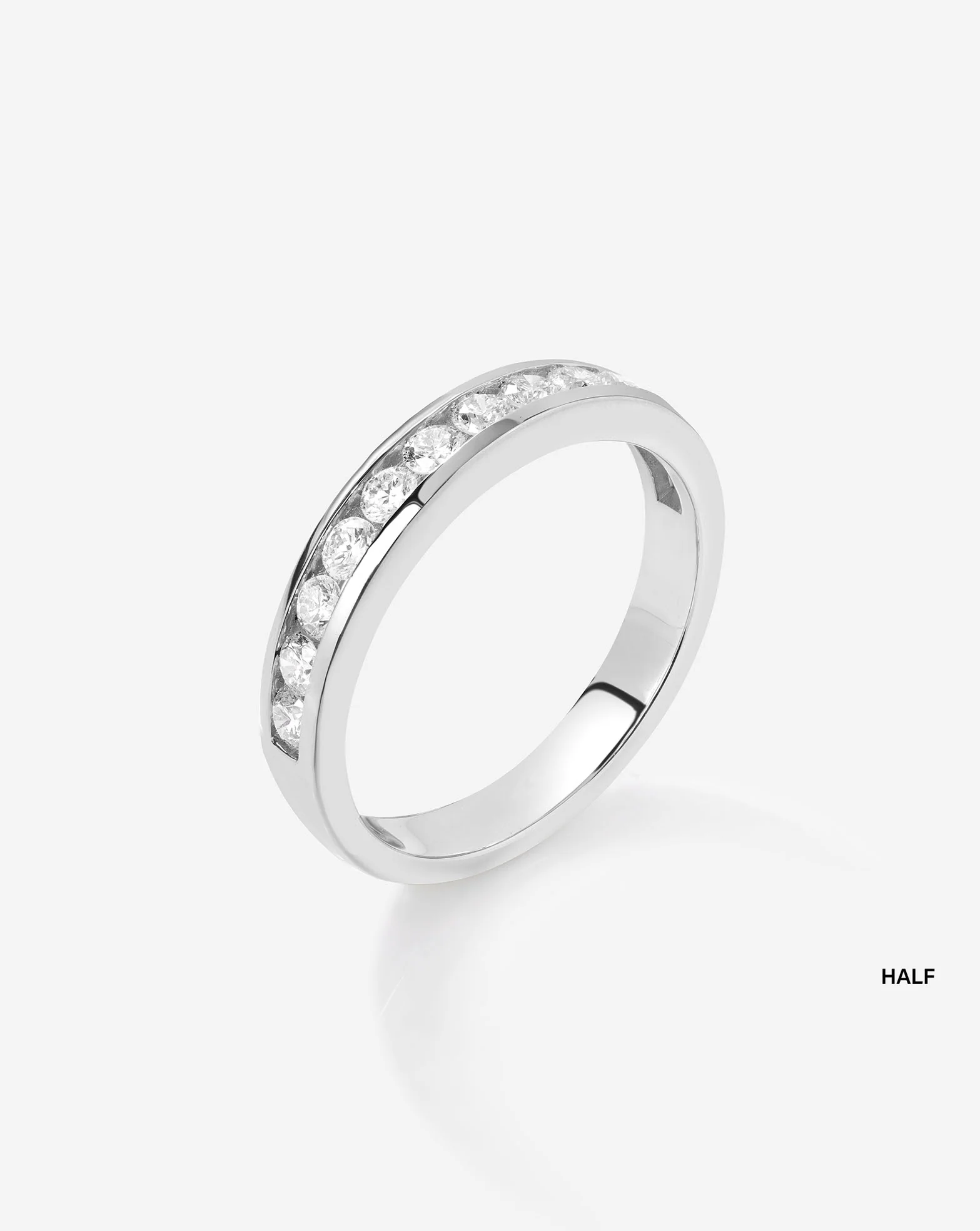 Round Lab Diamond Channel Set Half Band - Image 8