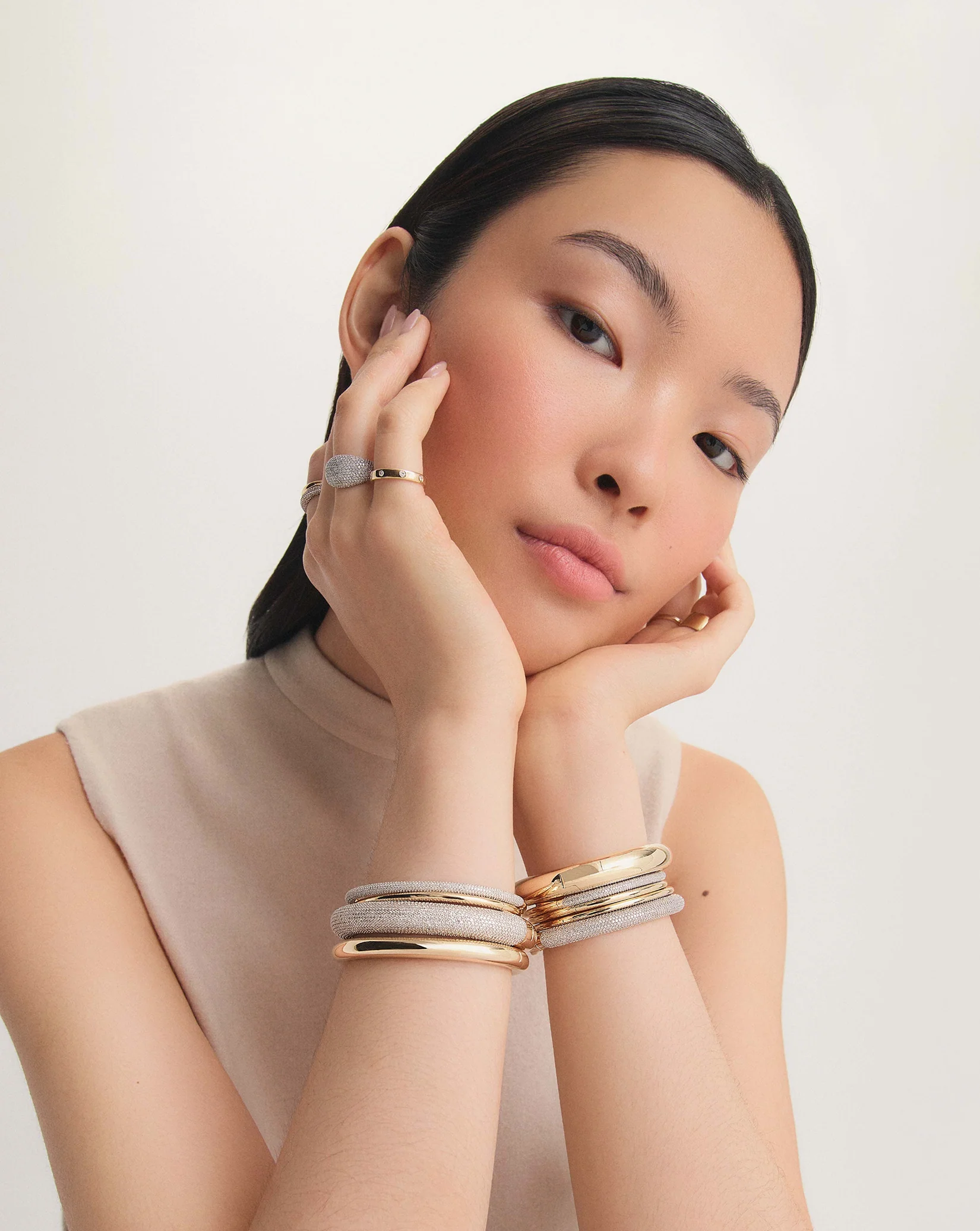 Stackable Gold Cloud Bangle - Image 12